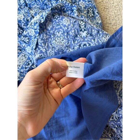 Roller Rabit Mini Dress size L Blue Sleeveless White Blue Lined A-Line - Picture 6 of 9